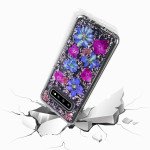 Wholesale Galaxy S10 Luxury Glitter Dried Natural Flower Petal Clear Hybrid Case (Rose Gold Purple)